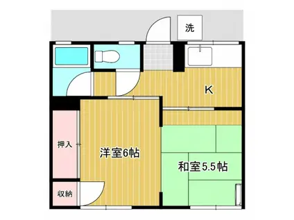 シティハイム(2K/1階)の間取り写真
