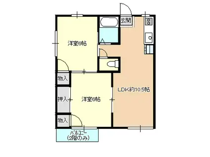 黄金ハイツ(2LDK/2階)の間取り写真