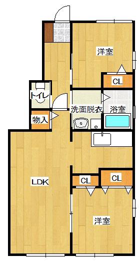 メゾンクレール(2LDK/1階)の間取り写真