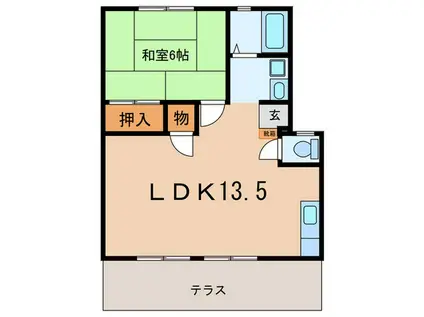 レジデンス須磨浦(1LDK/1階)の間取り写真