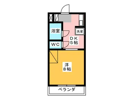 ヴィラ寺ヶ谷I(1K/3階)の間取り写真