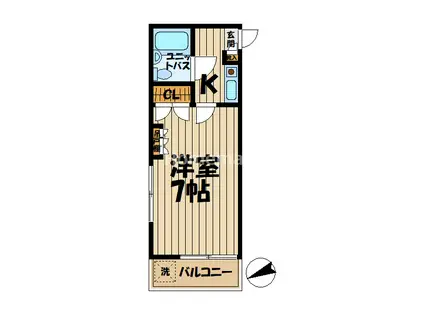 デュークガーデン大船II(1K/1階)の間取り写真