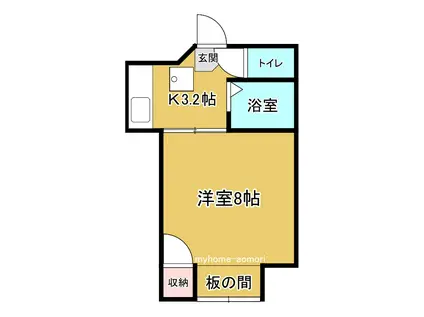 ハイツ合浦(1K/1階)の間取り写真