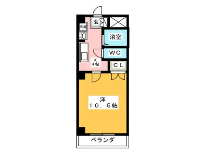 インプレス錦(1K/2階)の間取り写真