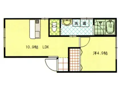 ADVANCE(1LDK/2階)の間取り写真