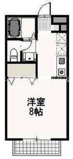 ベール花尻A棟(1K/1階)の間取り写真