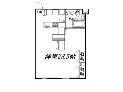 アルコ12(ワンルーム/1階)の間取り写真