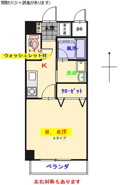 EST BRICK KOKUSAI DAI MAE(1K/7階)の間取り写真