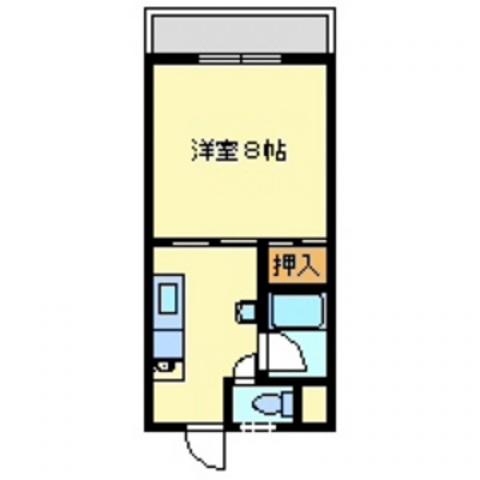 コーポオハラ(1K/3階)の間取り写真
