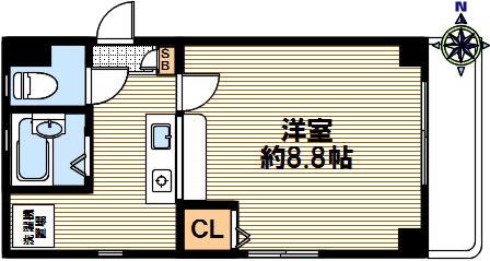 ディアコート天城(1K/3階)の間取り写真