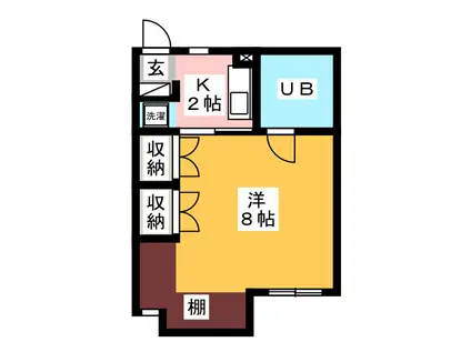 サンビリアンビル(1K/4階)の間取り写真