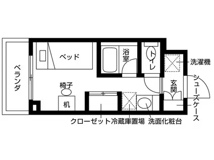 リビオセゾン杉並永福(ワンルーム/2階)の間取り写真