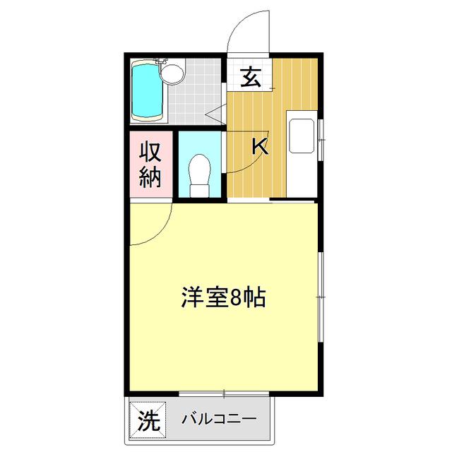 ハイツいまい2(1K/1階)の間取り写真