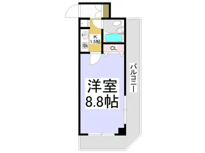 ダイアパレス長野大通I(1K/4階)の間取り写真