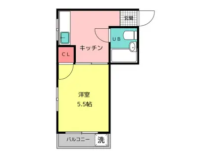 ソミュール七星NO.7(1K/2階)の間取り写真