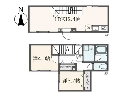 J-ARC白山(2LDK/4階)の間取り写真