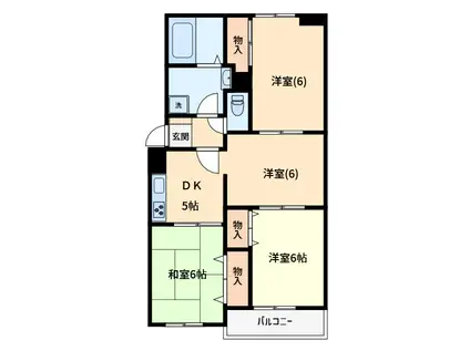 エーコーマンション(3LDK/2階)の間取り写真