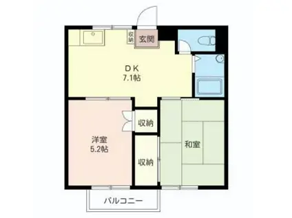 第一みどりヶ丘ハイツ(2DK/2階)の間取り写真