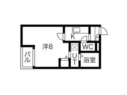 ヴィラ前之輪(1K/1階)の間取り写真