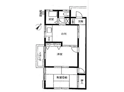 ママダコーポ(2DK/1階)の間取り写真