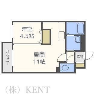 AVANTI西町北(1LDK/3階)の間取り写真