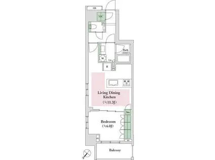 オープンレジデンシア日本橋馬喰町(1LDK/10階)の間取り写真
