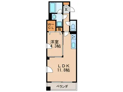 ポルタニグラ千種(1LDK/4階)の間取り写真