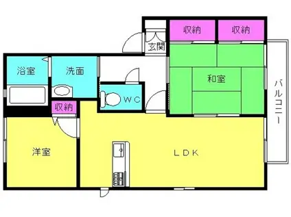 サンハイツ加古川II(2LDK/2階)の間取り写真