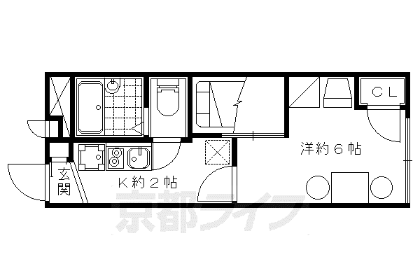 レオパレスヤングフォレストA(1K/2階)の間取り写真