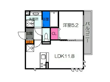 ゆいまーる にこ(1LDK/1階)の間取り写真