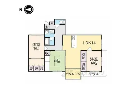 ライフステージ広瀬 森(3LDK/1階)の間取り写真