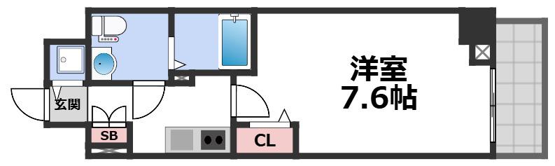 グランドロアール南巽(1K/11階)の間取り写真