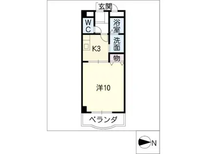 アメリアコート2001(1K/3階)の間取り写真