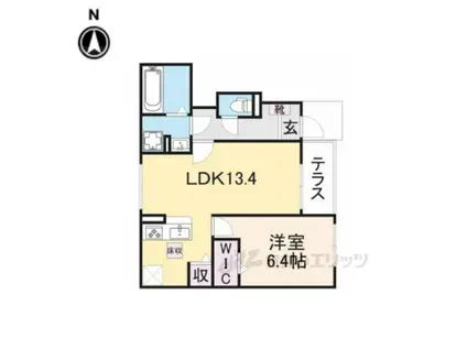 プラシード・アロッジオⅣ(1LDK/1階)の間取り写真