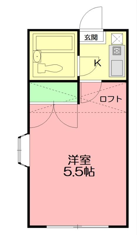ドエル峰(ワンルーム/2階)の間取り写真