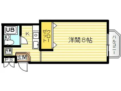 ヴィラ21(1K/2階)の間取り写真