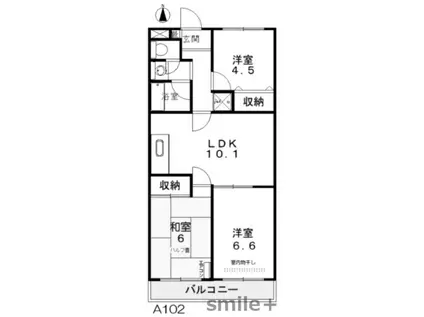 ヌーベル犬飼A(3LDK/1階)の間取り写真