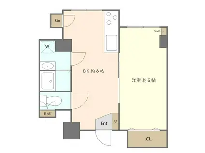 あけぼのコート(1DK/1階)の間取り写真