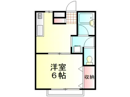 ハイツ西川越(1K/1階)の間取り写真