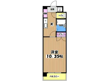キャッスルヒルズ(1K/3階)の間取り写真