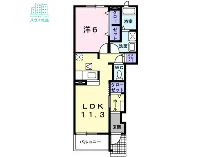 レジデンス桜馬場A(1LDK/1階)の間取り写真