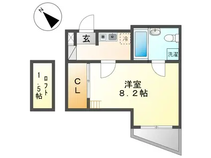 カーサクイント(1K/1階)の間取り写真