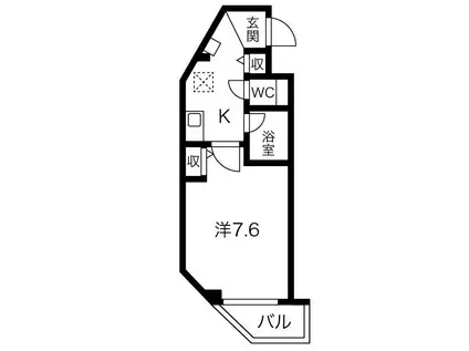 ロイヤルイトウ(1K/4階)の間取り写真