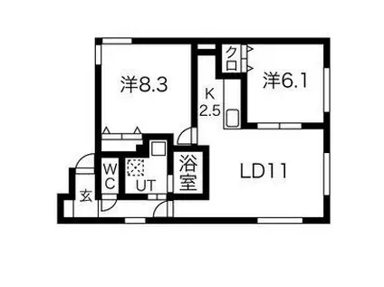 FIOREII(2LDK/3階)の間取り写真