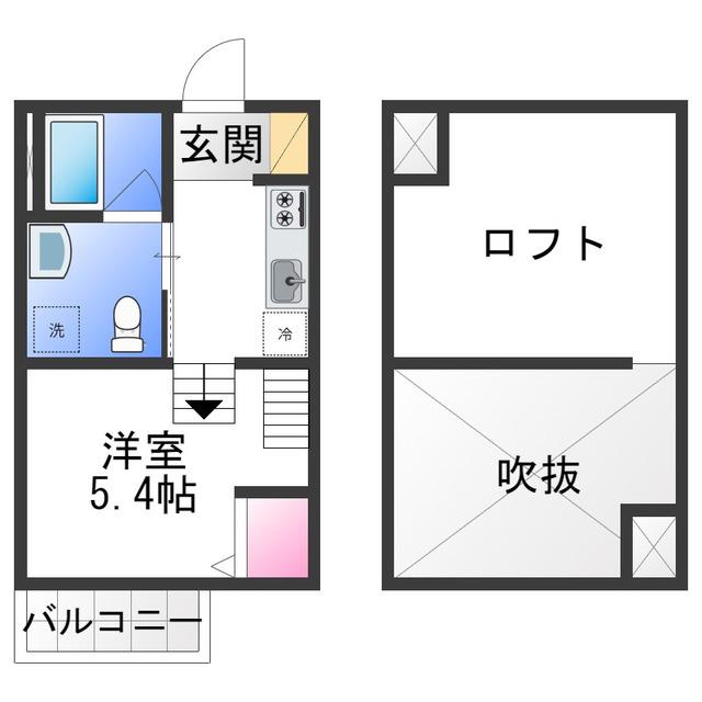 AVENIR(1K/1階)の間取り写真