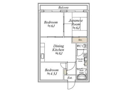 ブルームライフ横浜生麦(3DK/4階)の間取り写真
