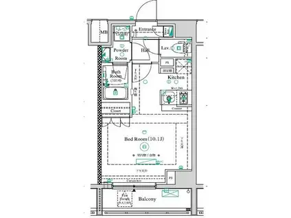 アンベリール王子II(1K/5階)の間取り写真