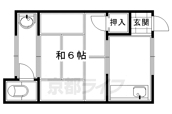 茨木アパート(1K/2階)の間取り写真