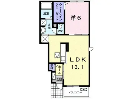 ディアス・カーサVI(1LDK/1階)の間取り写真