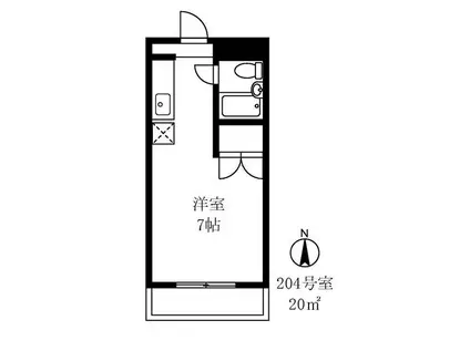 三豊ビル(ワンルーム/2階)の間取り写真